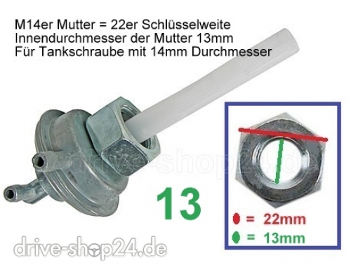 PonziRacing - Roller und Motorrad 50cc > Diät > Benzinhähne > Universal > Universal  Benzinhahn D.8 mm